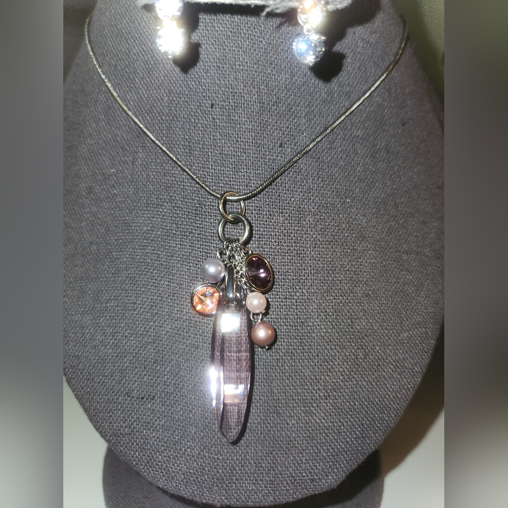 Touchstone Crystal Charmed Pendant Necklace - Picture 5 of 11